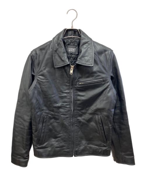 HORN WORKS（ホーンワークス）HORN WORKS (ホーンワークス) レザージャケット ブラック サイズ:Lの古着・服飾アイテム