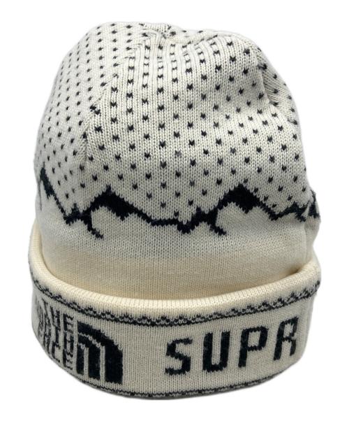 THE NORTH FACE（ザ ノース フェイス）THE NORTH FACE (ザ ノース フェイス) SUPREME (シュプリーム) ニット帽 ホワイトの古着・服飾アイテム