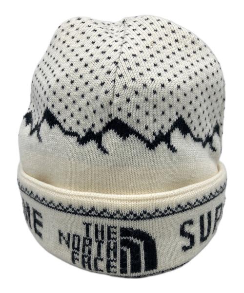 THE NORTH FACE（ザ ノース フェイス）THE NORTH FACE (ザ ノース フェイス) SUPREME (シュプリーム) ニット帽 ホワイトの古着・服飾アイテム