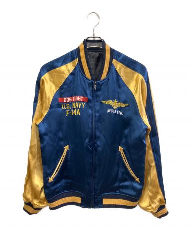 AVIREX スカジャン Mサイズ ネイビー/ゴールド 中古・古着通販】AVIREX (アヴィレックス) スカジャン ネイビー