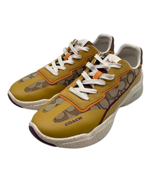 COACH（コーチ）COACH (コーチ) スニーカー ベージュ×ブラウン サイズ:26の古着・服飾アイテム