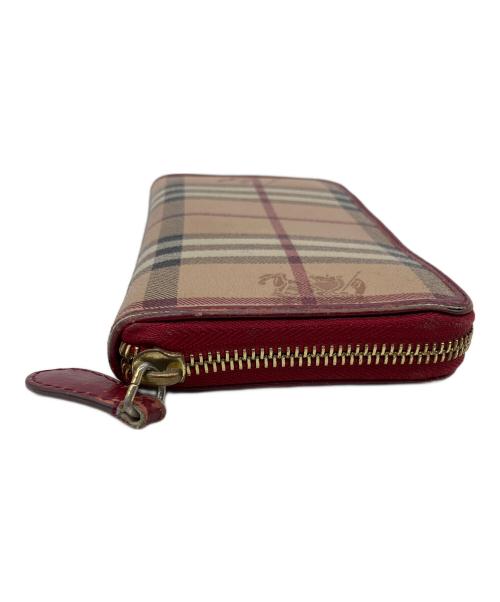BURBERRY（バーバリー）BURBERRY (バーバリー) 長財布 ブラウン×レッドの古着・服飾アイテム