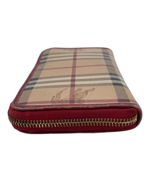 BURBERRY（バーバリー）BURBERRY (バーバリー) 長財布 ブラウン×レッドの古着・服飾アイテム