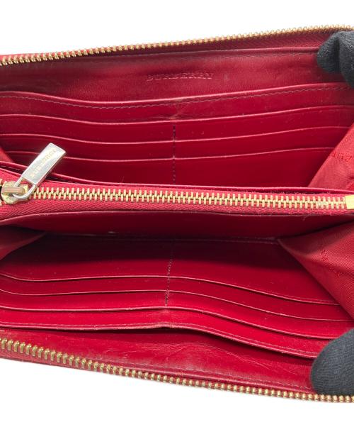 BURBERRY（バーバリー）BURBERRY (バーバリー) 長財布 ブラウン×レッドの古着・服飾アイテム