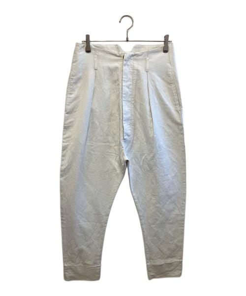 Vivienne Westwood（ヴィヴィアンウエストウッド）Vivienne Westwood (ヴィヴィアンウエストウッド) リネン混テーパードパンツ アイボリー サイズ:44の古着・服飾アイテム