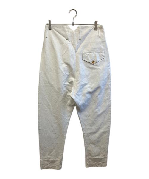 Vivienne Westwood（ヴィヴィアンウエストウッド）Vivienne Westwood (ヴィヴィアンウエストウッド) リネン混テーパードパンツ アイボリー サイズ:44の古着・服飾アイテム