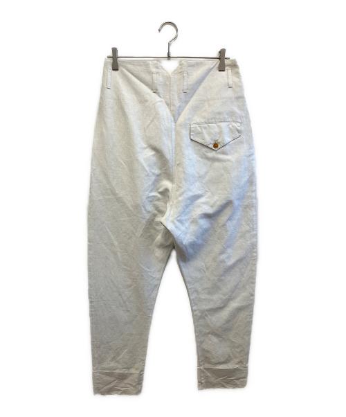Vivienne Westwood（ヴィヴィアンウエストウッド）Vivienne Westwood (ヴィヴィアンウエストウッド) リネン混テーパードパンツ アイボリー サイズ:44の古着・服飾アイテム