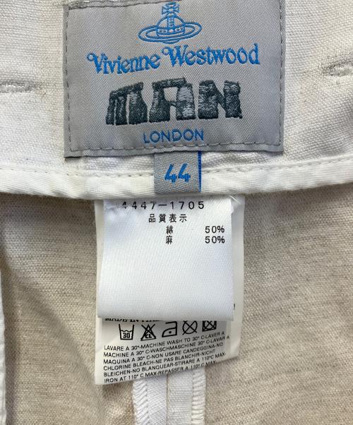 Vivienne Westwood（ヴィヴィアンウエストウッド）Vivienne Westwood (ヴィヴィアンウエストウッド) リネン混テーパードパンツ アイボリー サイズ:44の古着・服飾アイテム