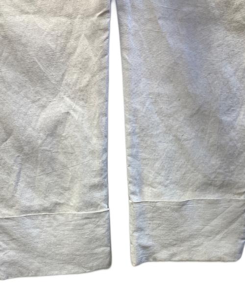 Vivienne Westwood（ヴィヴィアンウエストウッド）Vivienne Westwood (ヴィヴィアンウエストウッド) リネン混テーパードパンツ アイボリー サイズ:44の古着・服飾アイテム