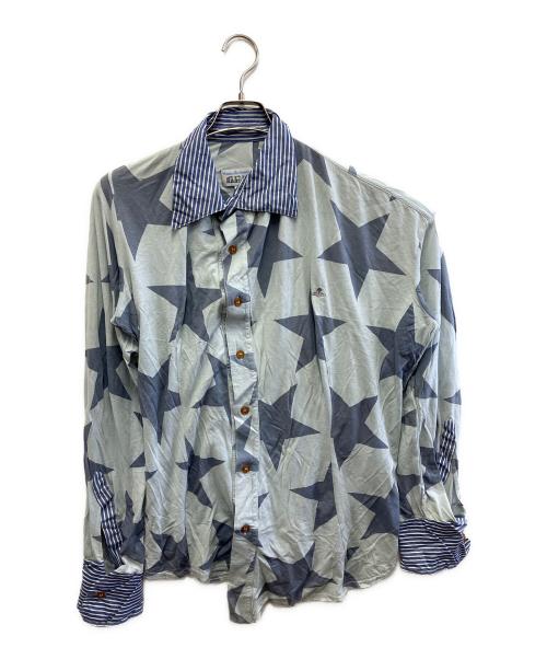 Vivienne Westwood（ヴィヴィアンウエストウッド）Vivienne Westwood (ヴィヴィアンウエストウッド) 長袖シャツ グレー×ネイビー サイズ:Sの古着・服飾アイテム