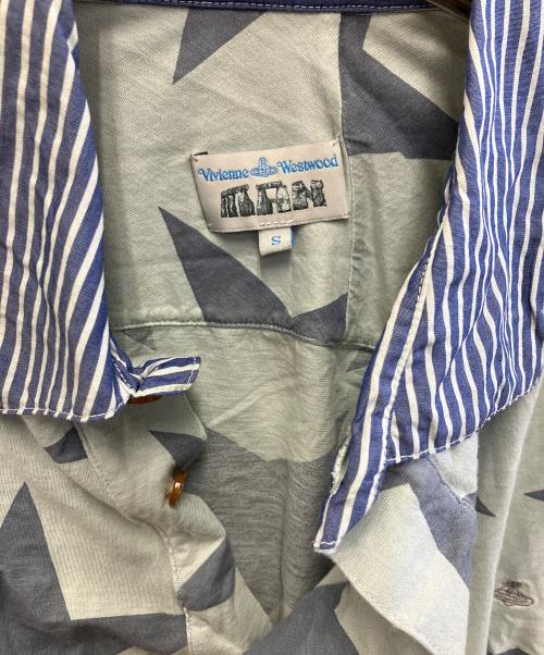 Vivienne Westwood（ヴィヴィアンウエストウッド）Vivienne Westwood (ヴィヴィアンウエストウッド) 長袖シャツ グレー×ネイビー サイズ:Sの古着・服飾アイテム