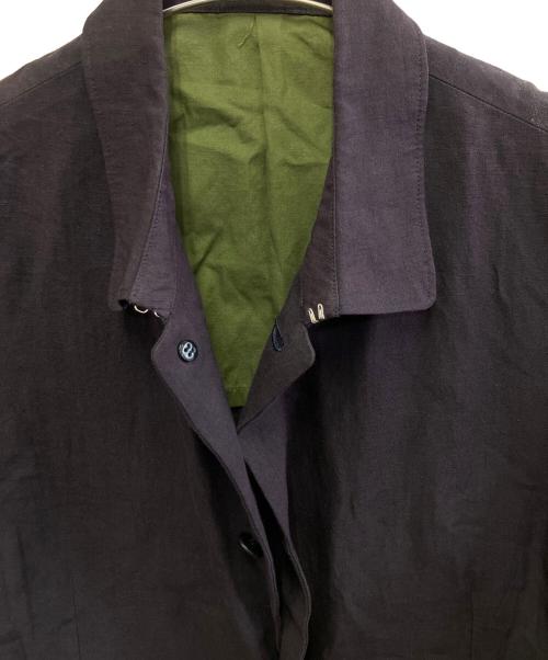 Yohji Yamamoto pour homme（ヨウジヤマモト プールオム）Yohji Yamamoto pour homme (ヨウジヤマモト プールオム) リネンコート パープル×グリーン サイズ:Mの古着・服飾アイテム