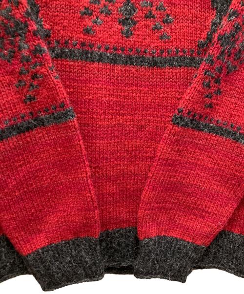 RRL（ダブルアールエル）RRL (ダブルアールエル) ショールカラーニット ブラック×レッド サイズ:Mの古着・服飾アイテム
