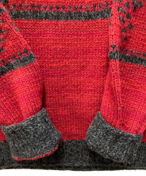 RRL（ダブルアールエル）RRL (ダブルアールエル) ショールカラーニット ブラック×レッド サイズ:Mの古着・服飾アイテム