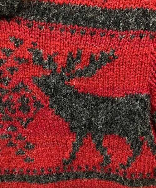 RRL（ダブルアールエル）RRL (ダブルアールエル) ショールカラーニット ブラック×レッド サイズ:Mの古着・服飾アイテム