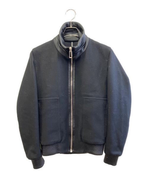 Dior（ディオール）DIOR (ディオール) レザー切替ウールジャケット ブラック サイズ:44の古着・服飾アイテム
