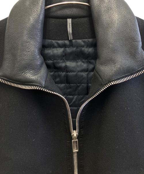 Dior（ディオール）DIOR (ディオール) レザー切替ウールジャケット ブラック サイズ:44の古着・服飾アイテム