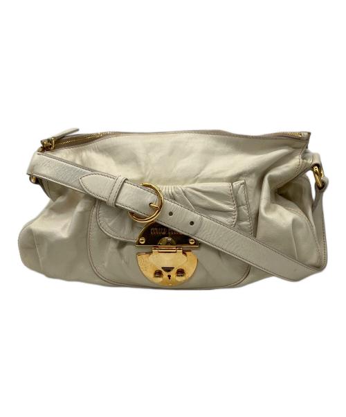 MIU MIU（ミュウミュウ）MIU MIU (ミュウミュウ) ワンハンドバッグ ベージュの古着・服飾アイテム