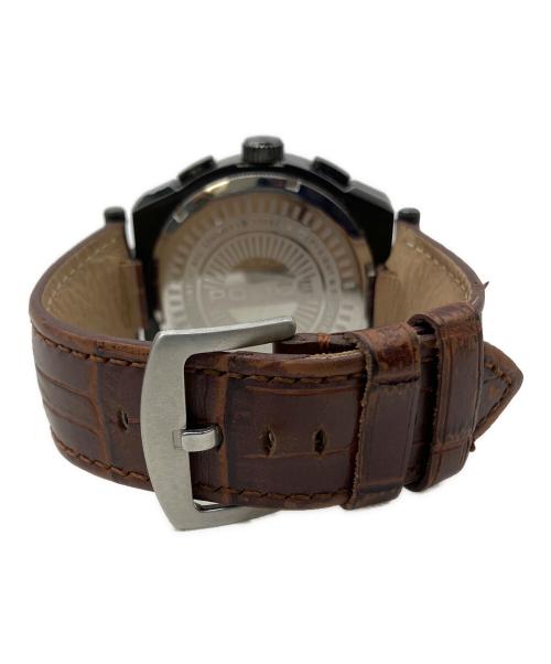 POLICE（ポリス）POLICE (ポリス) 腕時計 ブラウンの古着・服飾アイテム