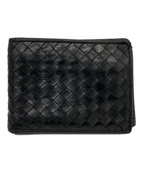 BOTTEGA VENETA（ボッテガベネタ）BOTTEGA VENETA (ボッテガベネタ) 2つ折り財布 ブラックの古着・服飾アイテム