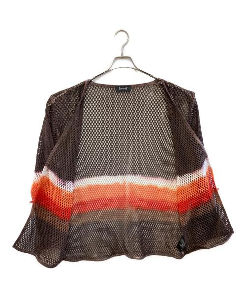 Lamrof（ラムロフ）LAMROF (ラムロフ) 厚手カーディガン ブラウン×オレンジ サイズ:Fの古着・服飾アイテム