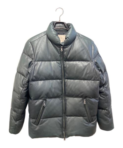 AVIREX（アヴィレックス）AVIREX (アヴィレックス) ラムレザーダウンジャケット グリーン サイズ:Mの古着・服飾アイテム