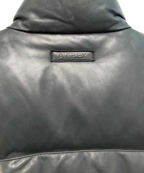 AVIREX（アヴィレックス）AVIREX (アヴィレックス) ラムレザーダウンジャケット グリーン サイズ:Mの古着・服飾アイテム