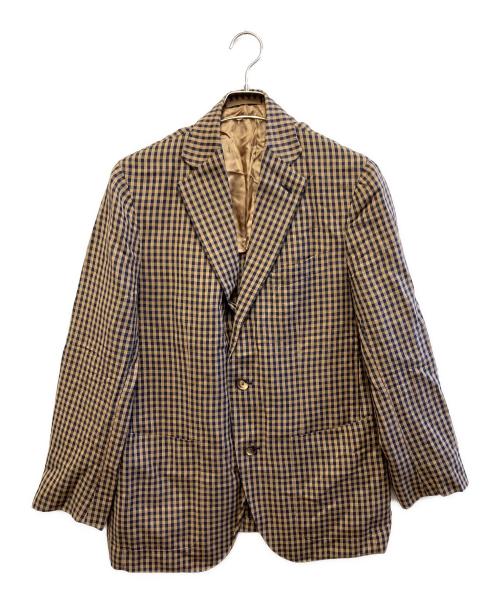 CARUSO（カルーゾ）CARUSO (カルーゾ) テーラードジャケット ブラウン×ネイビー サイズ:50/8Rの古着・服飾アイテム