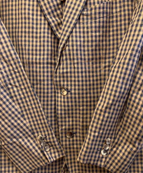 CARUSO（カルーゾ）CARUSO (カルーゾ) テーラードジャケット ブラウン×ネイビー サイズ:50/8Rの古着・服飾アイテム