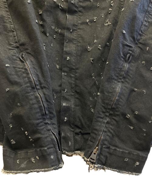 fagassent（ファガッセン）fagassent (ファガッセン) フルクラッシュ ストレッチデニムライダースジャケット ブラック サイズ:2の古着・服飾アイテム