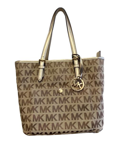 MICHAEL KORS（マイケル・コース）MICHAEL KORS (マイケル・コース) トートバッグ ベージュ×ブラウンの古着・服飾アイテム