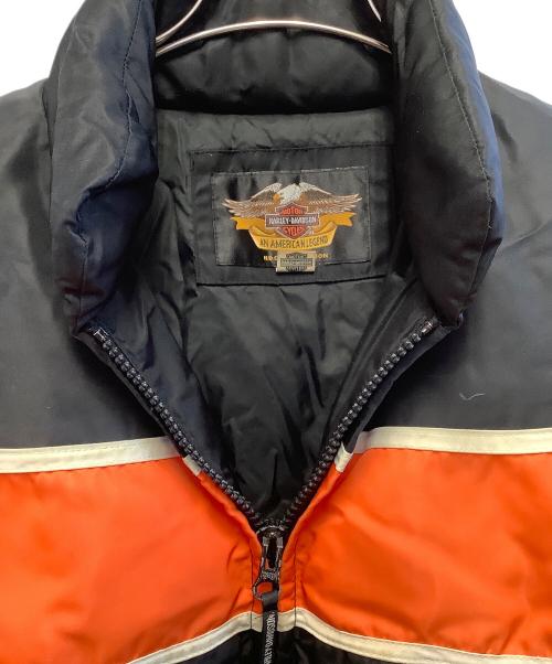 HARLEY-DAVIDSON（ハーレーダビッドソン）HARLEY-DAVIDSON (ハーレーダビッドソン) ダウンジャケット オレンジ×ブラック サイズ:Lの古着・服飾アイテム