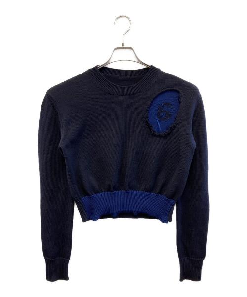 MM6 Maison Margiela（エムエムシックスメゾンマルジェラ）MM6 Maison Margiela (エムエムシックスメゾンマルジェラ) 厚手ニット ブラック サイズ:Mの古着・服飾アイテム