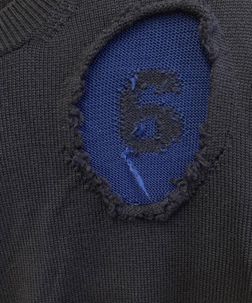 MM6 Maison Margiela（エムエムシックスメゾンマルジェラ）MM6 Maison Margiela (エムエムシックスメゾンマルジェラ) 厚手ニット ブラック サイズ:Mの古着・服飾アイテム