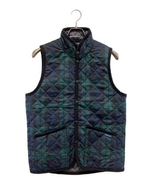 LAVENHAM（ラベンハム）LAVENHAM (ラベンハム) キルティングベスト ネイビー×グリーン サイズ:38の古着・服飾アイテム