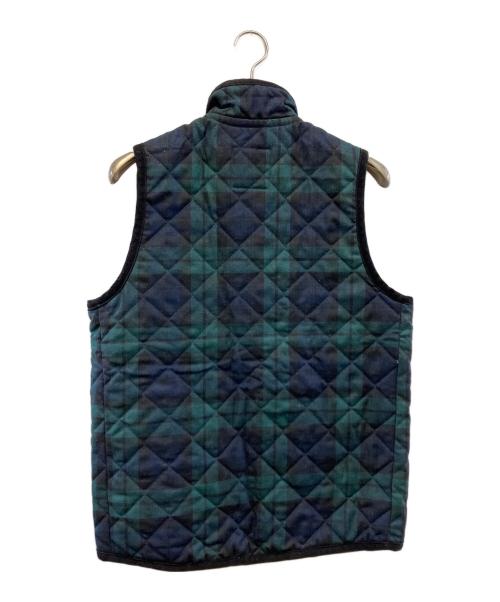 LAVENHAM（ラベンハム）LAVENHAM (ラベンハム) キルティングベスト ネイビー×グリーン サイズ:38の古着・服飾アイテム