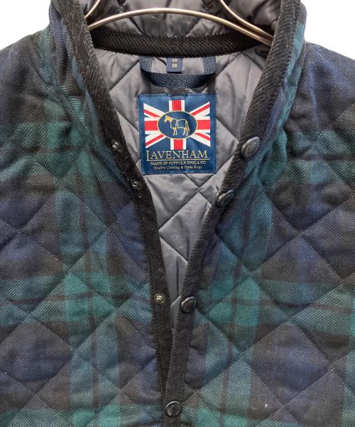 LAVENHAM（ラベンハム）LAVENHAM (ラベンハム) キルティングベスト ネイビー×グリーン サイズ:38の古着・服飾アイテム