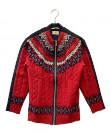 gim×COMME des GARCONS HOMME（ジム×コムデギャルソン オム）の古着「ニットパーカー」｜レッド×ネイビー