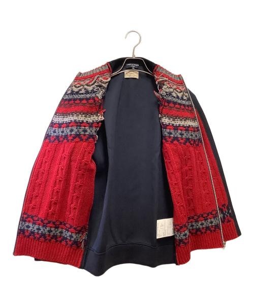 gim（ジム）gim (ジム) COMME des GARCONS HOMME (コムデギャルソン オム) ニットパーカー レッド×ネイビー サイズ:Sの古着・服飾アイテム