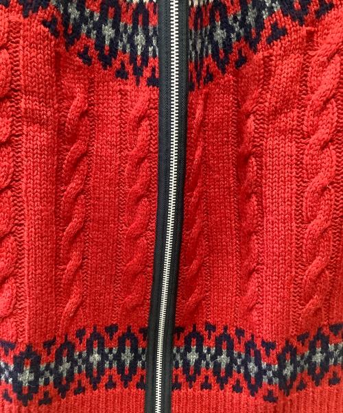 gim（ジム）gim (ジム) COMME des GARCONS HOMME (コムデギャルソン オム) ニットパーカー レッド×ネイビー サイズ:Sの古着・服飾アイテム