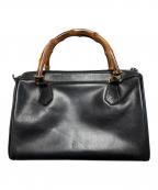 GUCCIグッチ）の古着「ミニボストンバッグ」｜ブラック×ブラウン