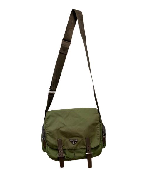 PRADA（プラダ）PRADA (プラダ) ナイロンショルダーバッグ オリーブの古着・服飾アイテム