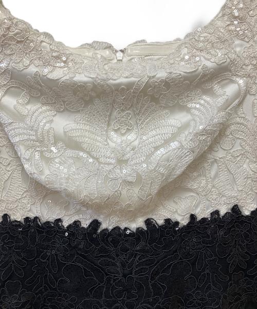 TADASHI SHOJI（タダシ ショージ）TADASHI SHOJI (タダシ ショージ) ノースリーブワンピース アイボリー×ブラック サイズ:6の古着・服飾アイテム