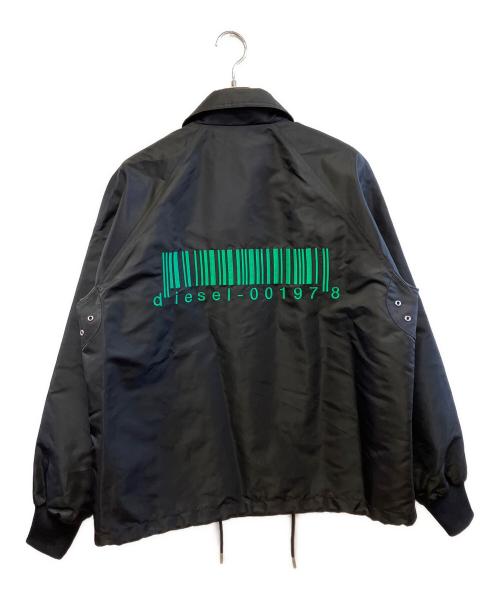 DIESEL（ディーゼル）DIESEL (ディーゼル) コーチジャケット ブラック×グリーン サイズ:Mの古着・服飾アイテム