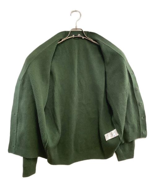 maison kitsune（メゾンキツネ）MAISON KITSUNE (メゾンキツネ) ニットカーディガン グリーン サイズ:Mの古着・服飾アイテム
