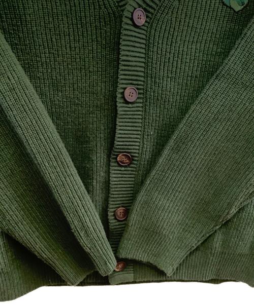 maison kitsune（メゾンキツネ）MAISON KITSUNE (メゾンキツネ) ニットカーディガン グリーン サイズ:Mの古着・服飾アイテム