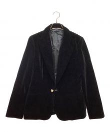 RALPH LAUREN（ラルフローレン）の古着「ベロアテーラードジャケット」｜ブラック