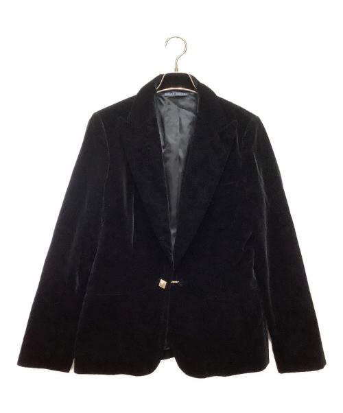 RALPH LAUREN（ラルフローレン）RALPH LAUREN (ラルフローレン) ベロアテーラードジャケット ブラック サイズ:記載なしの古着・服飾アイテム