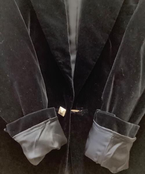 RALPH LAUREN（ラルフローレン）RALPH LAUREN (ラルフローレン) ベロアテーラードジャケット ブラック サイズ:記載なしの古着・服飾アイテム