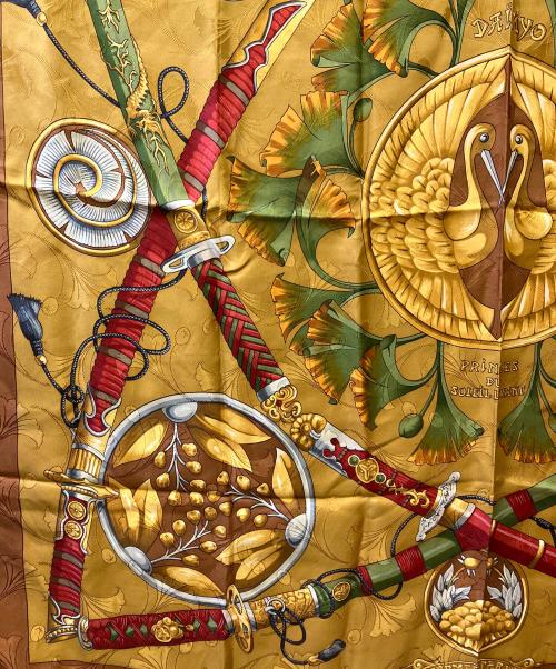 HERMES（エルメス）HERMES (エルメス) スルクスカーフ ブラウンの古着・服飾アイテム